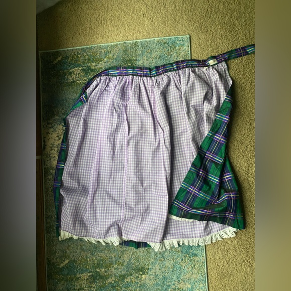 Vintage rare 60/70s Ellen Tracy plaid taffeta wrap long skirt, size medium large - Picture 9 of 16